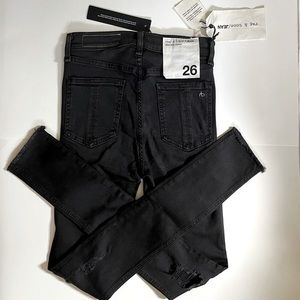 rag & bone Night W HLS High Rise Skinny Black 26” Distressed Women’s Jeans.